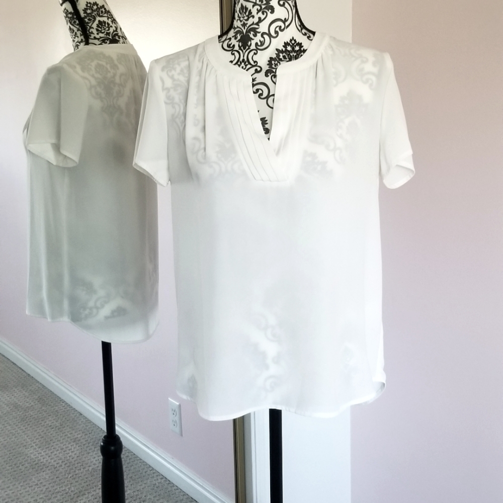 Halogen white blouse top short sleeve